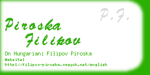 piroska filipov business card